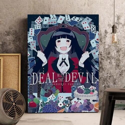 Canvas Pictures Home Anime Kakegurui Bar Japan Sexy Cool Decoration Modern Paintings Wall Art Prints Poster Modular Living Room