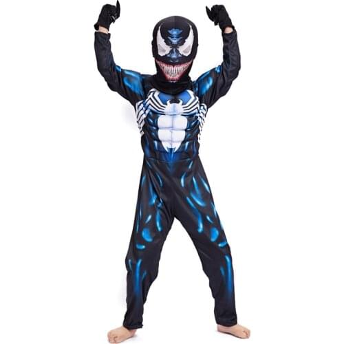 Horror Venom Costumes Kids Costume Halloween Costume For Kids disfraz Scary Venom Muscle Suit Child Venom Suit