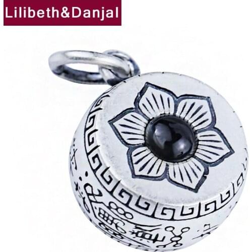 Frosted Nano Micro Engraving Design Amulet Necklace Pendant Real 925 Sterling Silver Jewelry Women Men 2021 Free Shipping P29