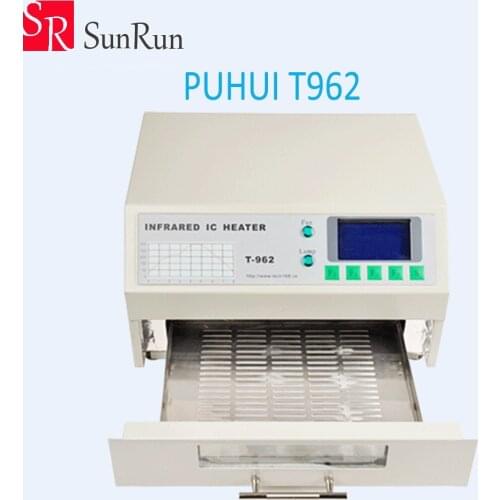 Small-Scale PUHUI T-962 Infrared IC Heater T962 Reflow Solder Oven BGA SMD SMT Rework Sation T 962 Reflow Wave Oven Welder