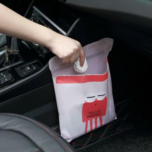 15pcs Cute Cartoon Car Interior Cleaning Bag Car Trash Bag Self-adhesive Car Disposable Trash Bag Home Cleaning Bags