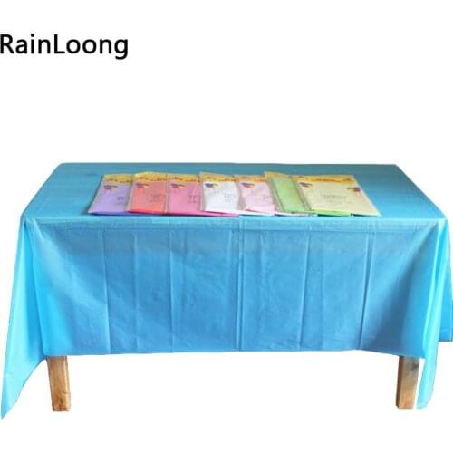 Reusable Plastic Pure Color Table Cloth Table Cover Tablecloth Solid Color Waterproof For Party And Home Decoration 137*183cm