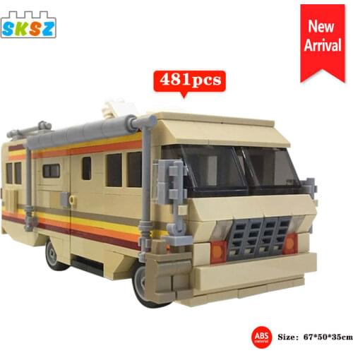 Moc RV-Krystal Ship Car Model DIY Building Blocks From Famous Movies Breaking-Bad Series Collection Kids Toy Idea Birthday Gifts