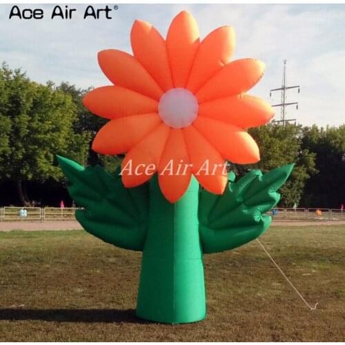 3m H standing inflatable sun flower inflatable yellow and green flower model inflatable plant model for outdoor/event decoration