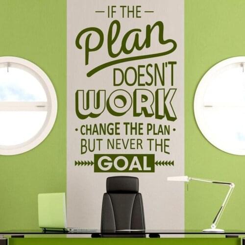 If the Plan Wall Sticker for Office decoration Wall Decal waterproof Removable Vinyl Sticker Office Wall Art Decals decor HY1372