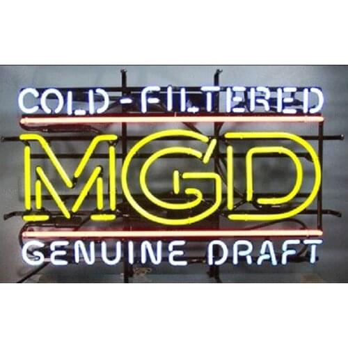 Neon Sign Cold filtered genuine Draft MGD neon bulbs club Lamp Handcrafted resterant light enseigne coffee Impact Attract light