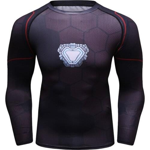 2021 New Fashion Mens Round Neck Sport Wear 3d Printed Long Sleeve Running Fitness Tights Breathable Jerseys for Men