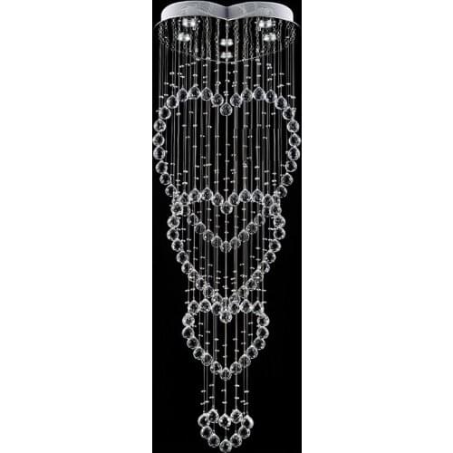 The new modern Heart-shaped living room bedroom Chandeliers Crystal love led Chandeliers lamp hanging wire crystal lighting