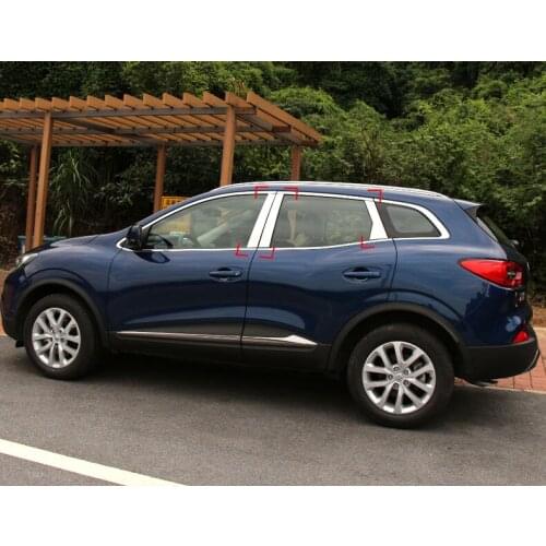 Stainless steel car window trims for renault kadjar 2015 2016 2017 2018