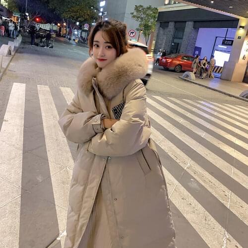 Thick Coat Winter Coat Women Clothes Korean Fox Fur Collar White Duck Down Fur Coat Women Hooded Warm Down Jackets Outwears