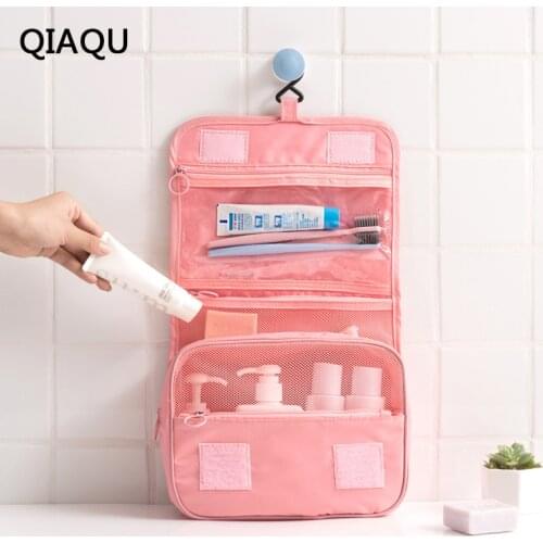 QIAQU Hot Hanging Toiletry Bag Portable Travel Organizer Cosmetic Make Up Bag Case for Women with Hanging Hook for Vacation