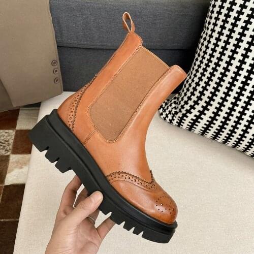 QZYERAI Riding boots Genuine leather Female boots Womens boots Autumn winter Head layer cowhide Womens shoes Size 34-40