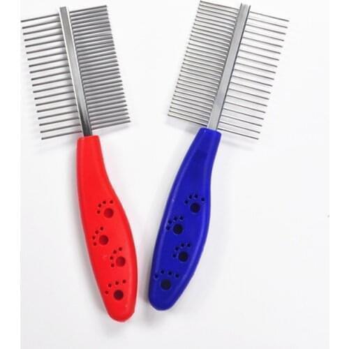 Pet Dematting Comb Dog Brush Shedding Double-Sided Stainless Steel Pin Comb For Dogs Cats Clean Hairbrush Dog Grooming Tools
