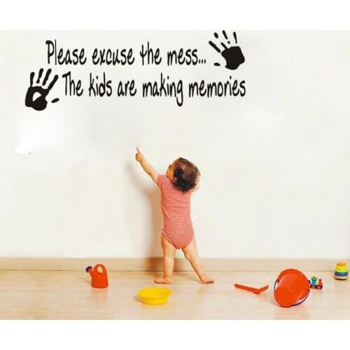 Child handprints vinyl wall decal quotes kids room bedroom decor diy art mural removable wall stickers