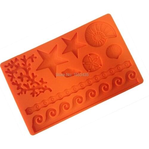 Moldes De Silicona Cocina Fondant Silicone Mold Sea Life Wilton Style for Cake Decoration