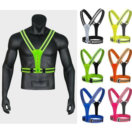 LED Reflective Safety Vest - Elastic and Adjustable Reflective Running Gear for