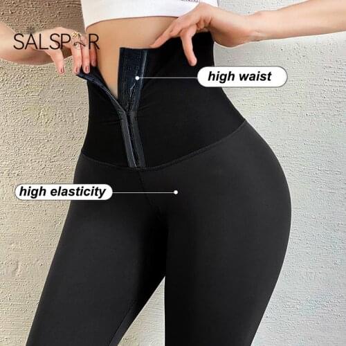SALSPOR Women High-Waist Leggings Sports Waist-Breasted Leggings Stretch Velvet Women Pants Push Up Winter Leggings Gym Pants