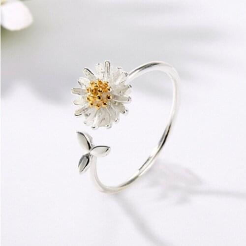 Vintage Daisy Flower Knuckle Ring For Woman Statement Jewelry Bohemia Geometric Finger Ring Female Wholesale