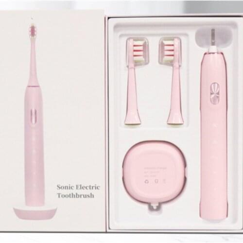 Rechargeable Electric Toothbrush Ultrasonic Powerful Automatic Smart Tooth Brush with Replacement Toothbrush Heads 5 Modes Adult