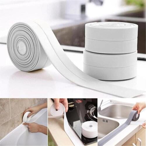 1roll PVC Sealing Strip Kitchen Bathroom Waterproof Mildew Proof Seal Tape