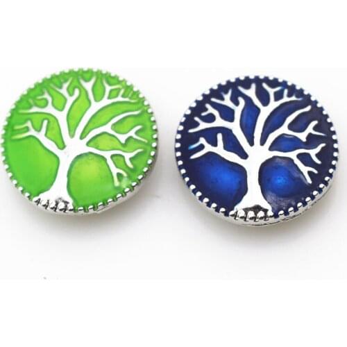 Hot selling 10pcs/lot Enamel Metal Family Life Tree Snap Buttons fit 18mm Snap Bracelet Bangle Earrings Necklaces DIY Jewelry