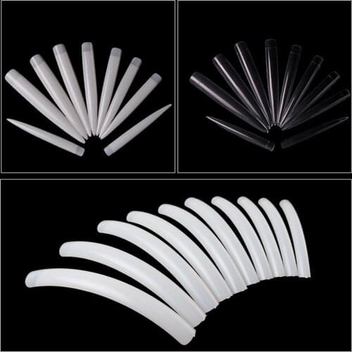 10pcs Full Cover White Natural Nail Tips Acrylic UV Gel False Long Manicure Finger Art Tips DIY Decor Beauty Supplies