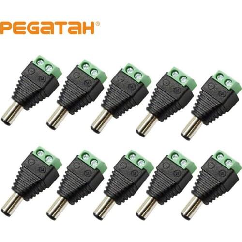 10PCS female DC Power Jack & Plug Screw-on Wire Connector for cctv camera