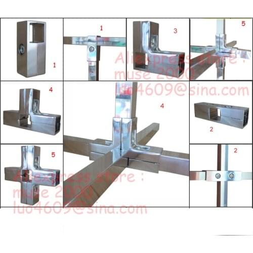 25x25 mm square pipe tube clamp holder joint connector elow Tee through Alloy steel clothes shelf tee joint connector lean pipe