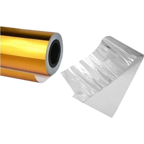 2x Chrome Mirror Vinyl Film Wrap Sticker Decal Stretchable Reflective 152X40cm Silver & 152X20cm Gold