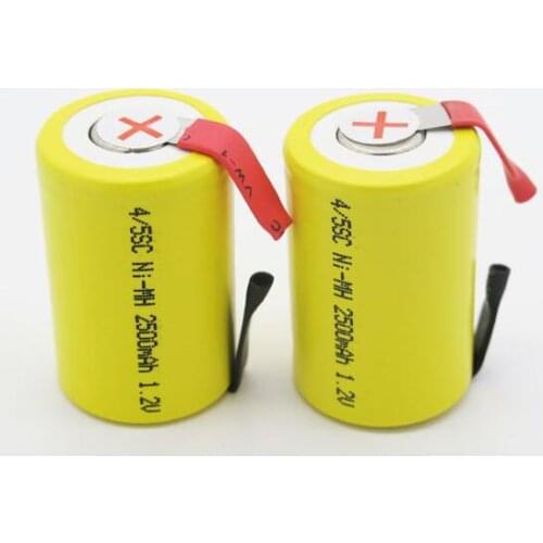 4/5SC 2500mAh 4/5SC2500mAh 1.2V NI-MH battery 4/5SC2500mAh1.2V 4/5 SC 2500mah Rechargeable batteries leg feet foot 10pcs/lot