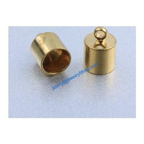 Jewelry Accessories Raw Brass end cap crimp beads cap end beads End caps for laether cord 7*10mm