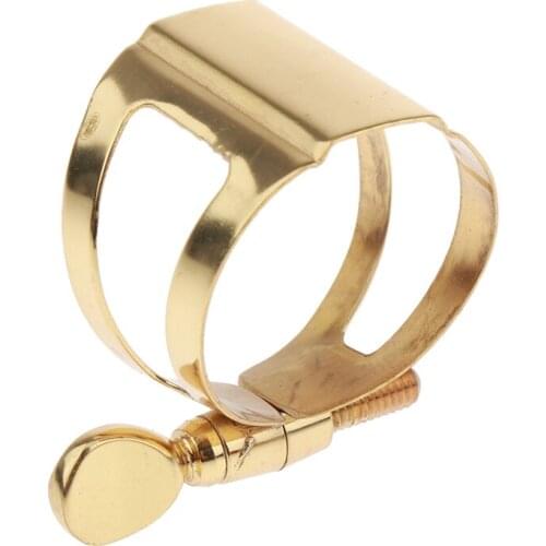 Brass Alto Saxophone Mouthpiece Ligature Fastener Clamp Sax Replacement Accessory, Gold