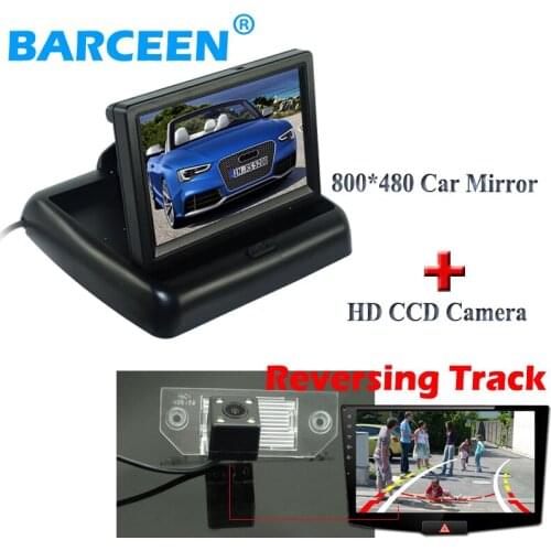 Fit for Ford-focus sedan rainproof car parking camera plastic shell Dynamic track line+4.3" 800*480 car monitor