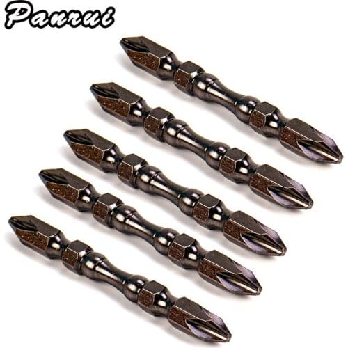 Free Shipping 3/5/10pcs Double Headed Magnetic Screwdriver Bit Anti-Slip Hex TS2 PH2 Electric Screw Driver Set For Power Tools