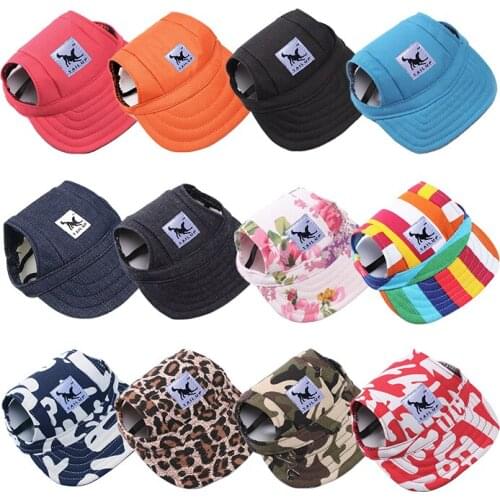 Dog Hat Cute Pet Casual Oxford Cloth/Denim/Canvas Baseball Cap Dog Hats With Ear Holes Cat Hat Sun Cap for Dogs Dog Accessories