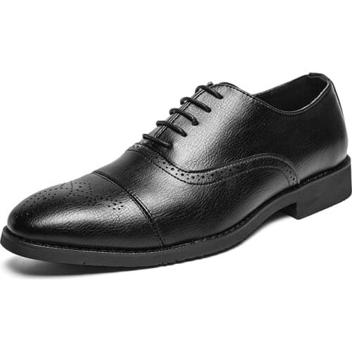 Brand Full Grain Genuine Leather Business Men Dress Shoes Retro Patent Leather Oxford Shoes Size 38-47 for Men Chanclas Hombre