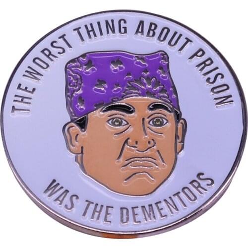 Prison Mike The Dementors brooch The Office fans badge funny men shirts jackets accessory