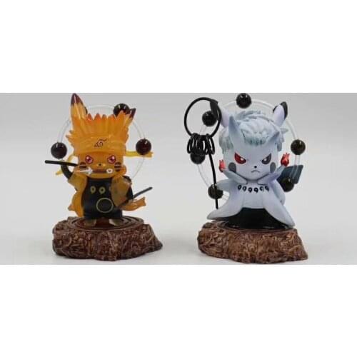NEW Pokemon pikachu COS Anime NARUTO Figures Uzumaki Naruto Uchiha Obito PVC Action Figure Collectible Model Toys Kids Gift