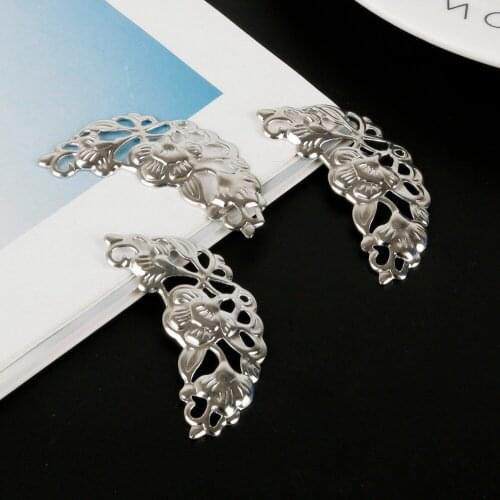 10pcs/lot 46x22mm Filigree Wraps Flower Connectors Metal Craft Gift Decoration DIY Jewelry Making