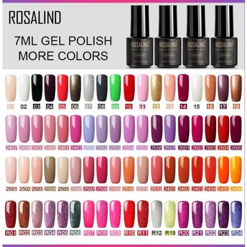 ROSALIND 7ml Gel Polish Nail Art Gel Nail Polish Set For Manicure Soak Off White Primer Semi Permanent UV Gel Hybrid Lacquer