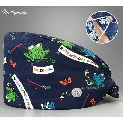 Beautician hat unisex Cotton clinical hat weat-absorbent unisex Section pet grooming nursing work hats lab scrub Pet clinic hat