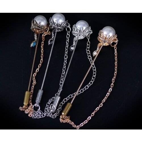2020 Classic Mens And Womens Brooch Neo-Gothic Imitation Pearl Brooch Punk Style Inlaid Rhinestone Fashion Jewelry Gift
