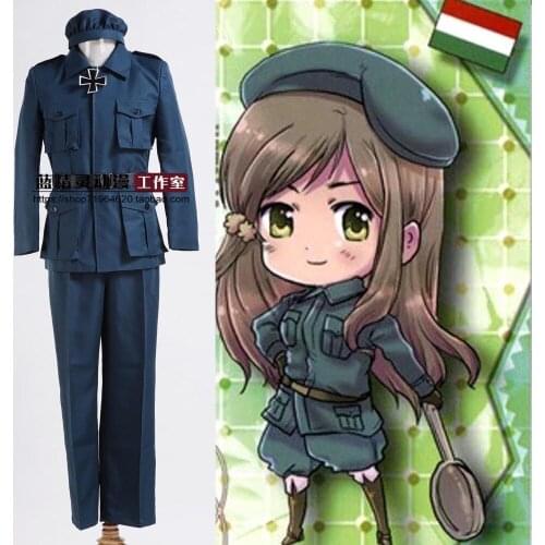 2016 Hetalia Axis Powers Hungary Cosplay Costume Army Uniform