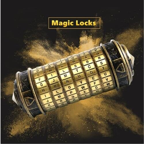 Leonardo Da Vinci Code Toys Metal Cryptex Locks Wedding Gifts Valentines Day Gift Letter Password Escape Chamber Props