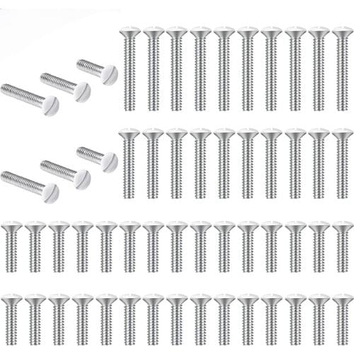 HOT-225 Pcs Wall Plate Screws Replacement Outlet Screws White Screws Long Electrical Outlet Screws for Receptacle Cover