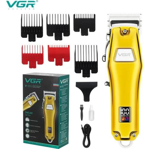 VGR Hair Clippers professional hair Trimme rWaterproof Hair clippers for men electric trimmers LCD Display machine barber Hair