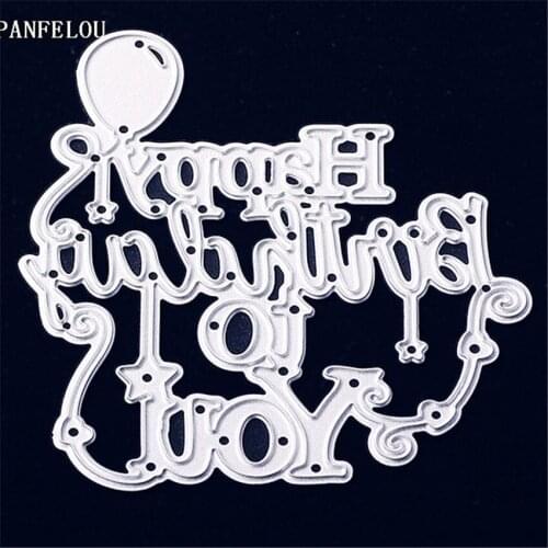 PANFELOU Metal craft Happy birthday balloon paper die cutting dies for Scrapbooking/DIY Easter wedding Halloween cards