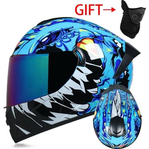 Unisex Cartoon Motocross Motorbike Racing Off-Road Casco Moto Men Women Motorcycle Helmets Vintage