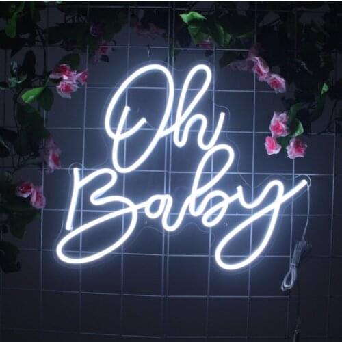 Custom Waterproof Flex Wedding Neon Sign Oh baby Handcrafted Love Neon For Shop Logo Club Nightclub Game Room Wall Decor