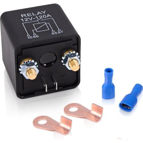 120A 12V/24V Car Truck Motor Battery Switch Automotive Relay High Power Continuous Car Starter Relay 2Pin Footprint+2Terminals